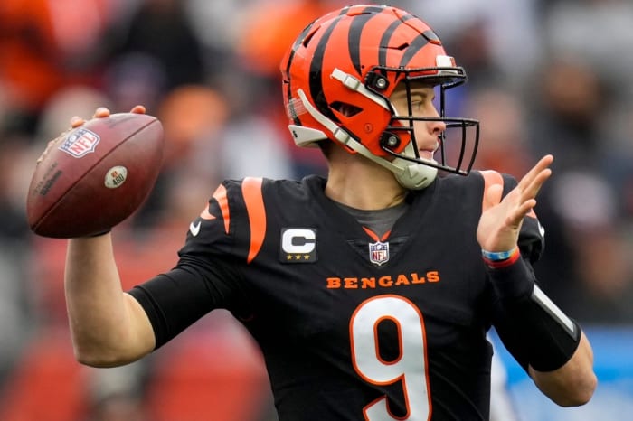 Bengals QB Joe Burrow is trying to lead Cincinnati to its second consecutive Super Bowl.
